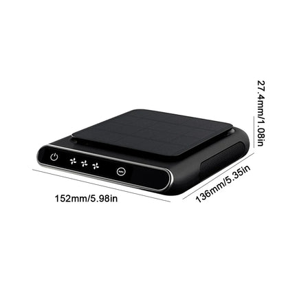 Solar Car Air Purifier - 1200mAh USB Rechargeable Wireless Air Ionizer & Freshener