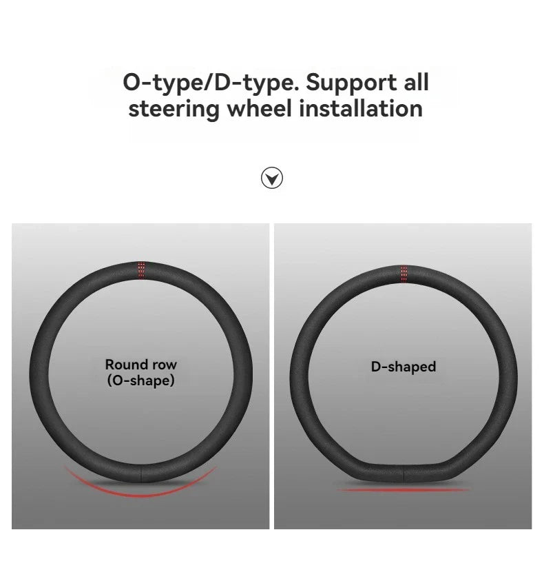 All-Season Suede Steering Wheel Cover — Ultra-Thin, Non-Slip, Breathable Fit for Round & D-Shaped Wheels