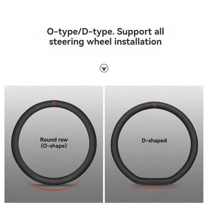 All-Season Suede Steering Wheel Cover — Ultra-Thin, Non-Slip, Breathable Fit for Round & D-Shaped Wheels