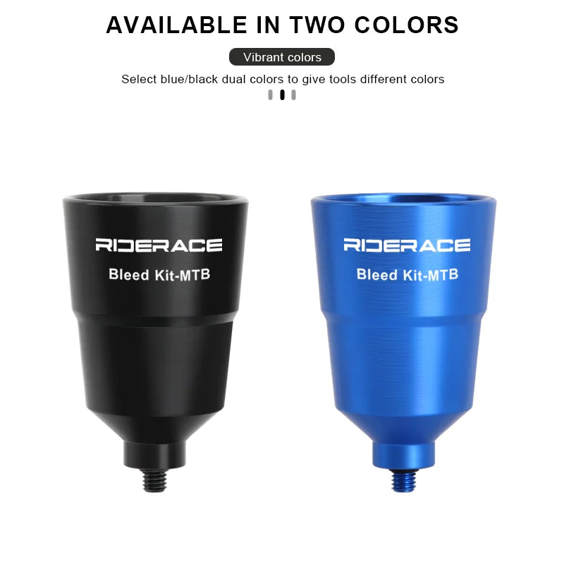 RIDERACE Bicycle Hydraulic Brake Bleed Kit – Oil Funnel & Adapter for Shimano MTB & Road Disc Brakes