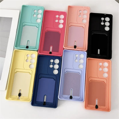 Liquid Silicone Samsung Galaxy Wallet Case with Card Holder – Shockproof Cover for S26/S25/S24 Ultra, Plus, FE & A56/A55/A54 Series