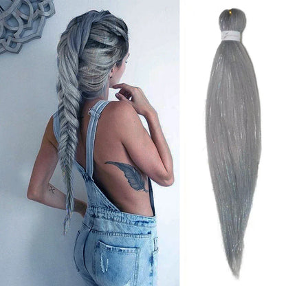Purple, Pink & White Ombre Straight Braids – Hair Tinsel Festival Rave Extensions for Girls, Crazy Hair Day Braids