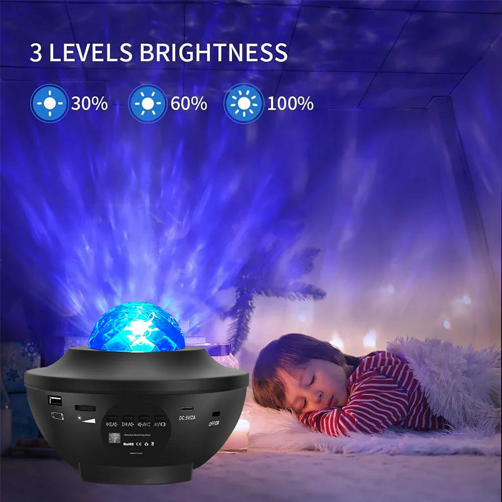 Star Projector Galaxy Projector for Bedroom, Music Speaker, Sound Activated, Remote Control & Timer, Starry Night Light Projector