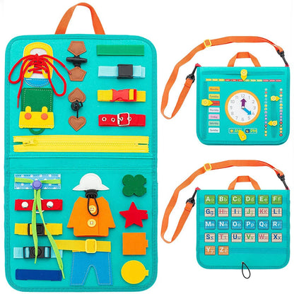 Montessori Toddler Busy Board – Educational Activity for Motor Skills & Baby Learning Toys for Travel