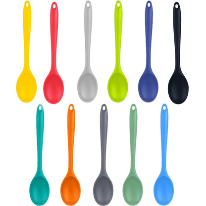 Soft Silicone Cooking Spoon - Long Handle Stirring Ladle for Kitchen Use - Essential Cooking Utensil