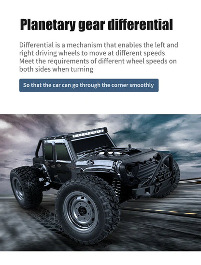 16103 Fast RC Cars – 50km/h 1/16 Off-Road 4WD Monster Truck with LED Headlights, 2.4G Waterproof Remote Control for Adults & Kids