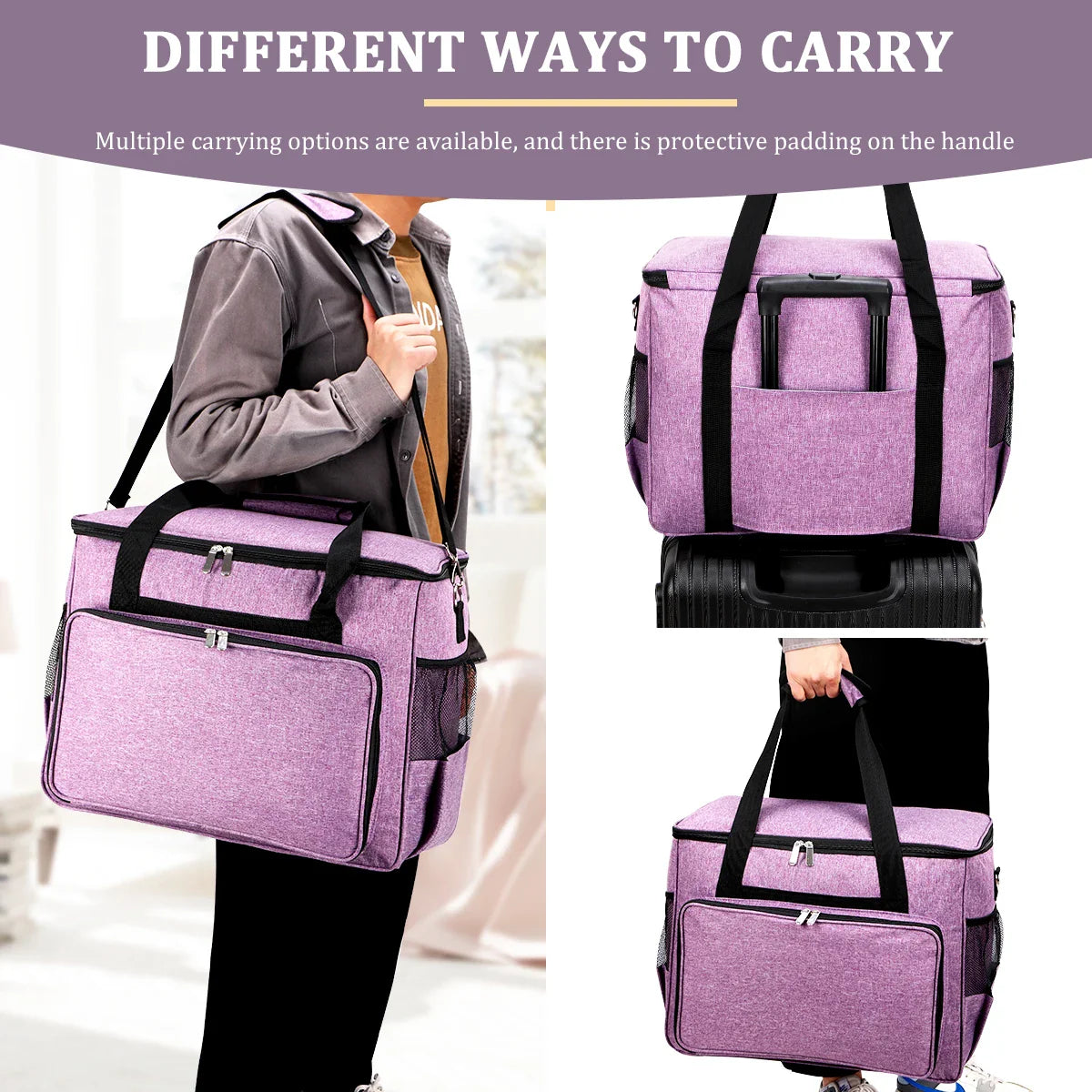 Large Sewing Machine Carrying Case – Multi-Functional Portable Travel Bag with Multiple Pockets for Accessories