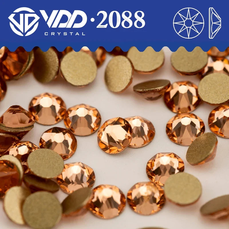 VDD AAAAA Crystal Flatback Rhinestones - SS16-SS30 16-Cut Gems for DIY Crafts & Nail Art Decoration