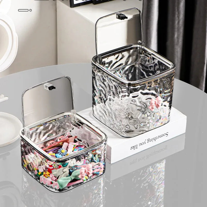 Acrylic Hair Accessories Organizer — Clear Storage Box for Hair Ties, Headbands, and Laundry Pods, Desktop Organizer
