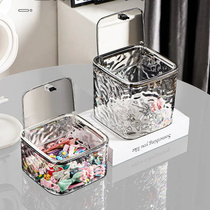 Acrylic Hair Accessories Organizer — Clear Storage Box for Hair Ties, Headbands, and Laundry Pods, Desktop Organizer