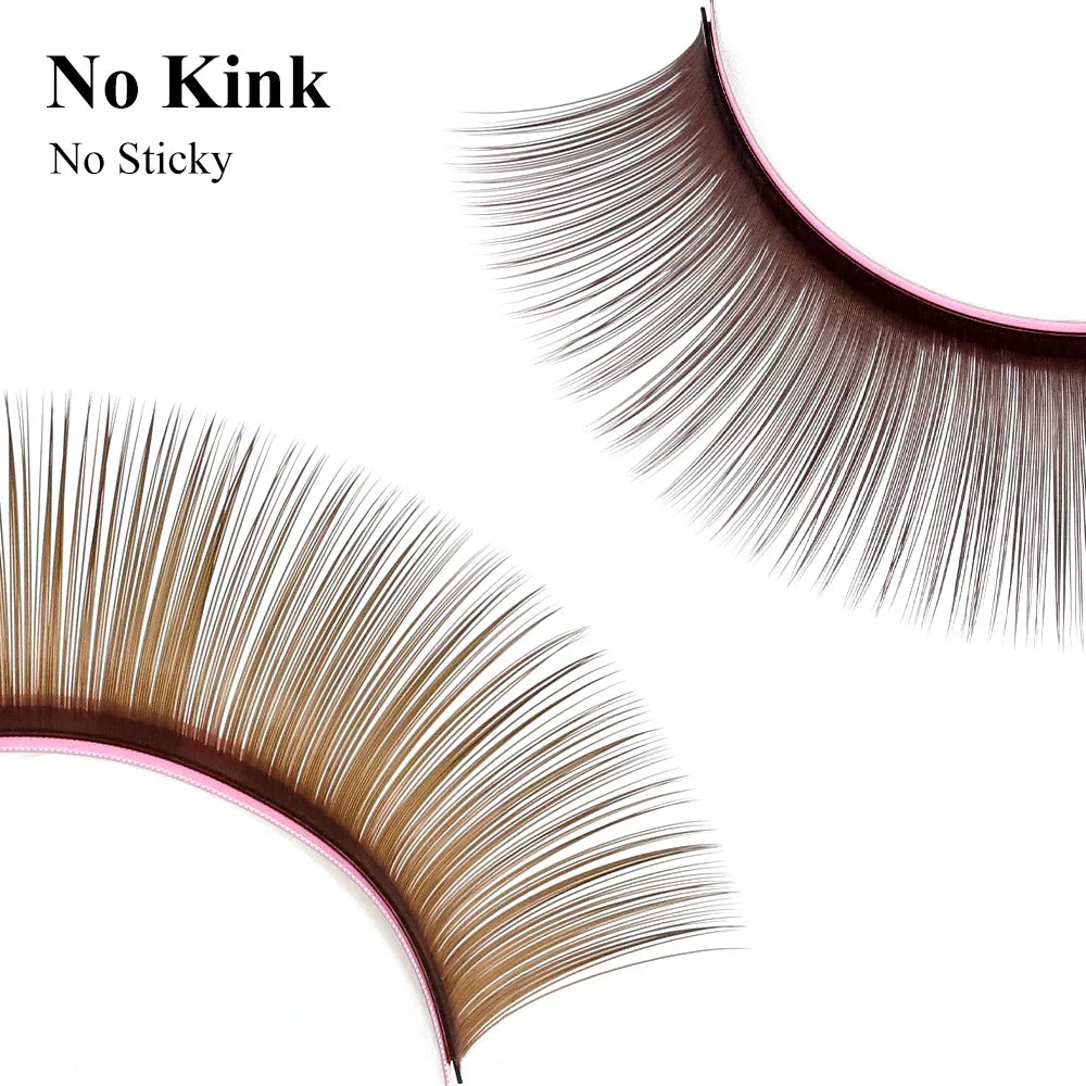 NAGARAKU Brown Eyelash Extensions – Soft Natural Synthetic Mink Individual Lashes 16 Lines for Professional Makeup