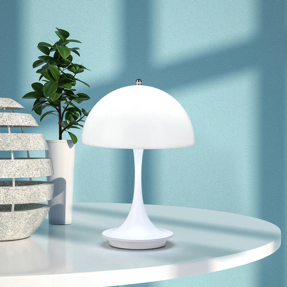 LED Mushroom Small Table Lamp - Portable USB Charging Dimmable Flower Bud Lamp - Bedroom Bedside Lamp