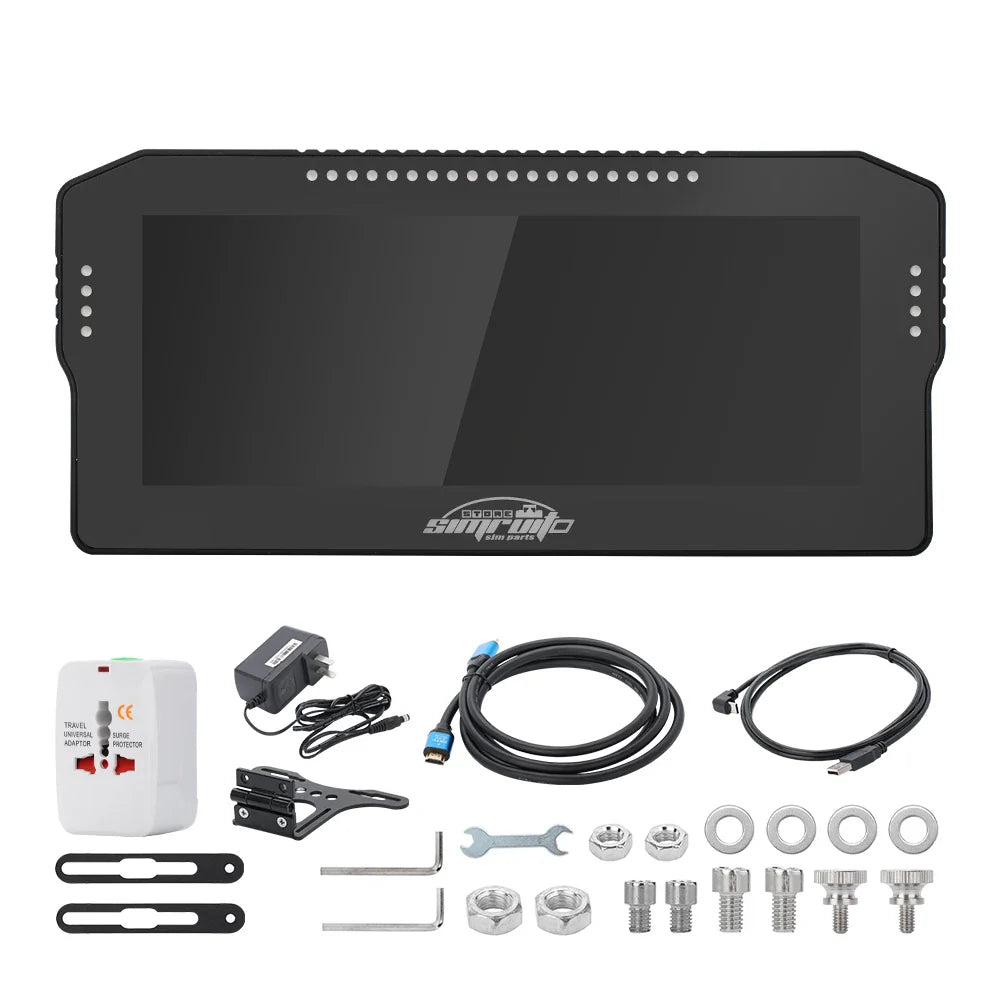 SimRuito 10.3-Inch Racing Dashboard - Sim Racing Steering Wheel Display for PC Speed and Car Data