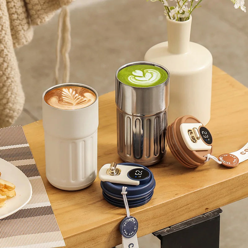 Smart Display Temperature Thermos Bottle - 450ml 316 Stainless Steel Vacuum Cup for Office & Business, Portable Thermal Mug for Coffee & Tea