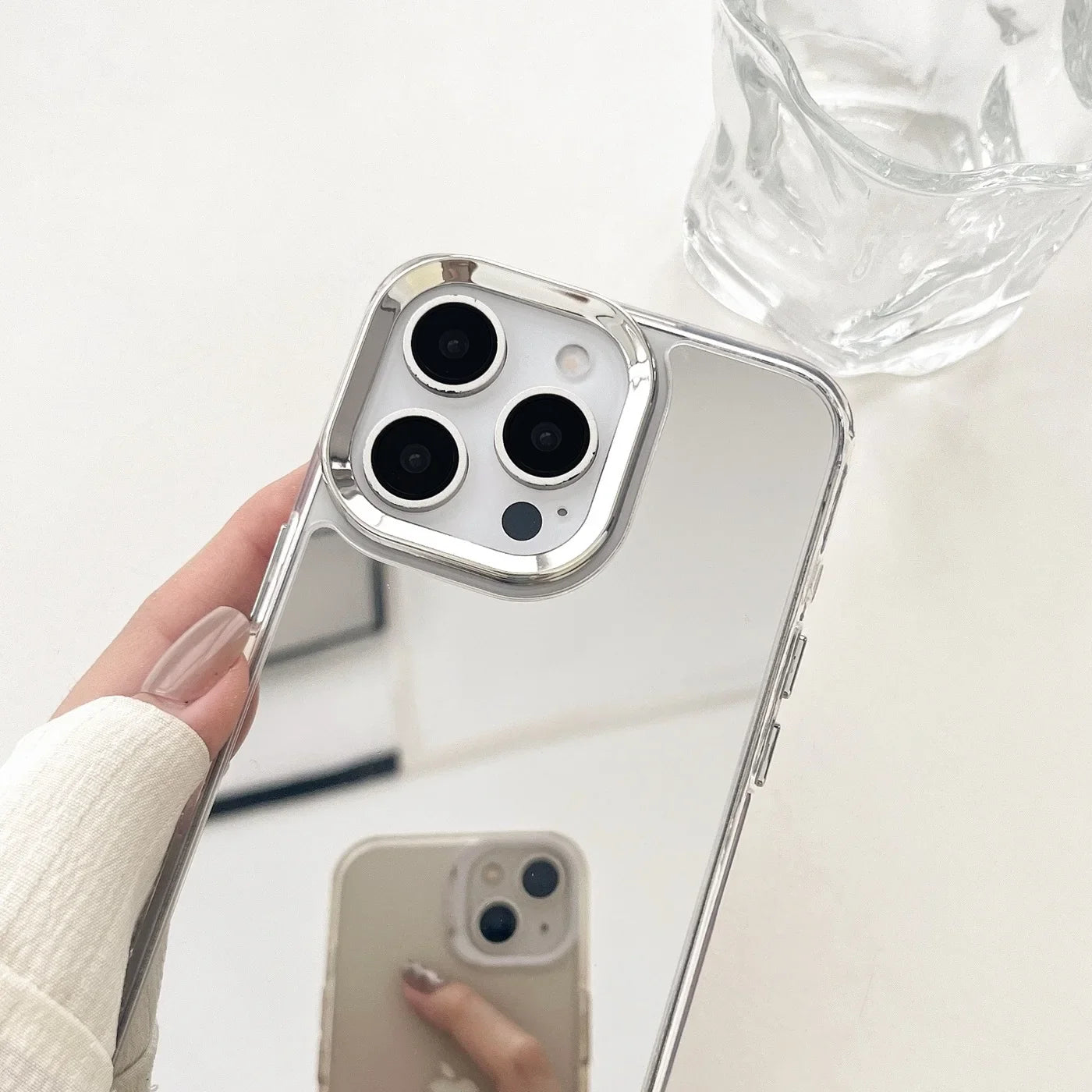 Luxury Plating Makeup Mirror Phone Case for iPhone 17/16/15/14/13/12/11 Pro Max XR X XS – Hard Acrylic Shockproof Bumper Cover