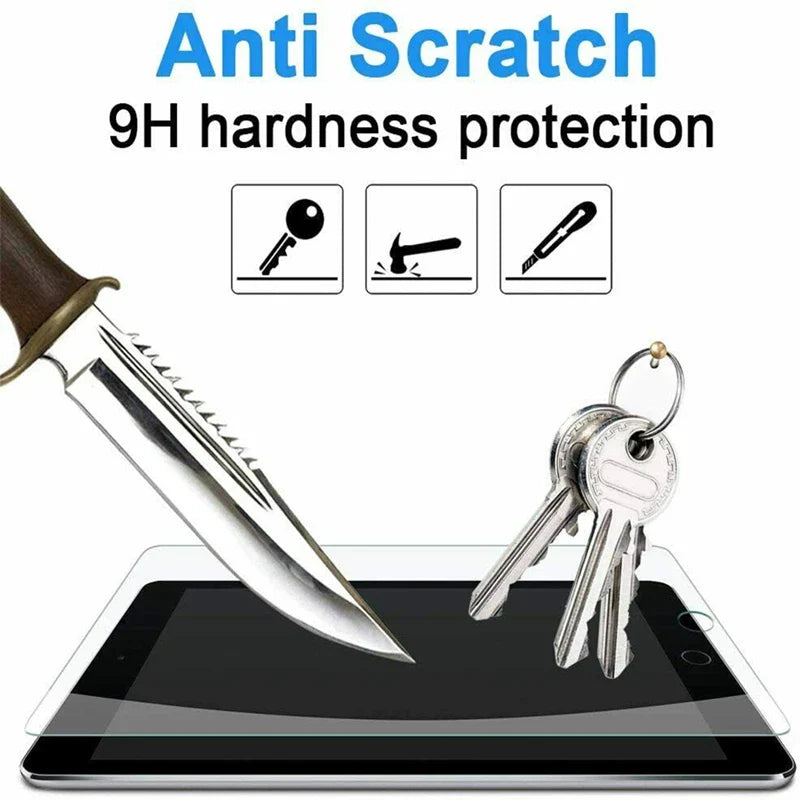 Tempered Glass Screen Protector for iPad 10.2 (9th/8th/7th Gen), Pro, Air & Mini – Universal HD Anti-Scratch Protective Film
