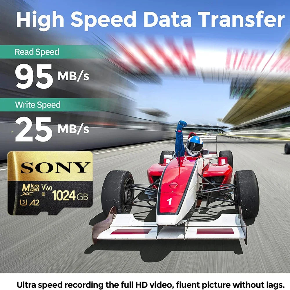SONY High-Speed Micro SD Card – 128GB, 64GB, 256GB, 512GB, 1TB Memory Card for Phone, Camera & Tablet PC