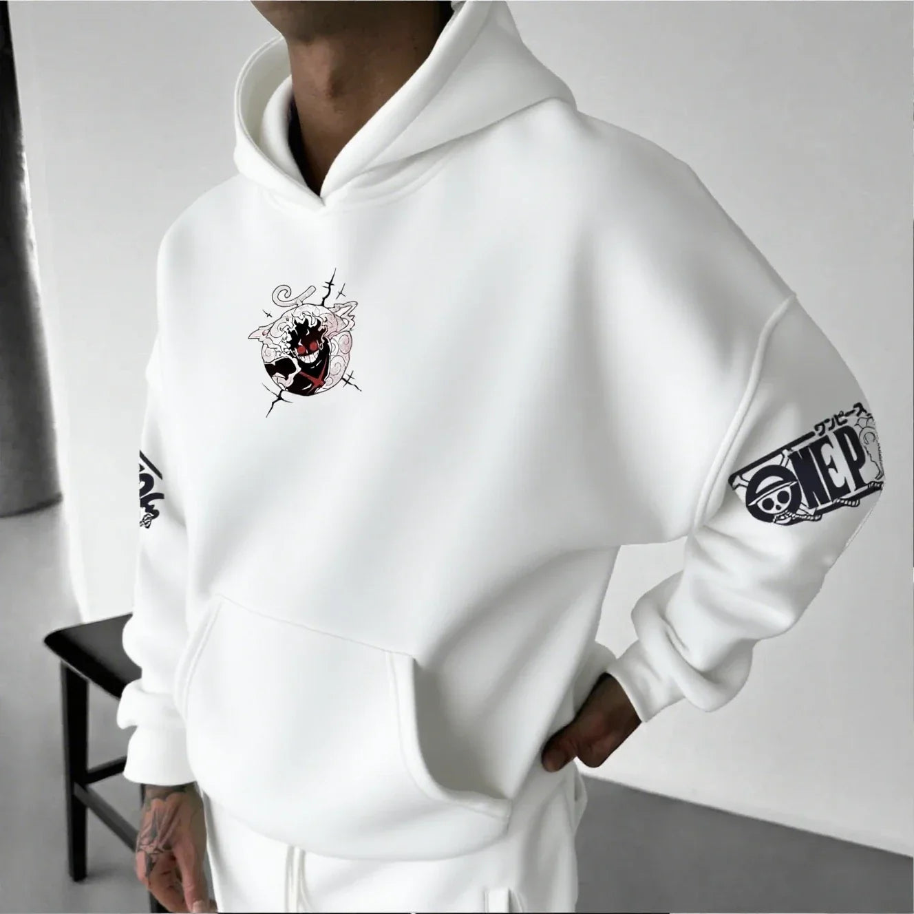 One Piece Luffy Gear 5 Anime Hoodie – Unisex Streetwear Pullover Sweatshirt