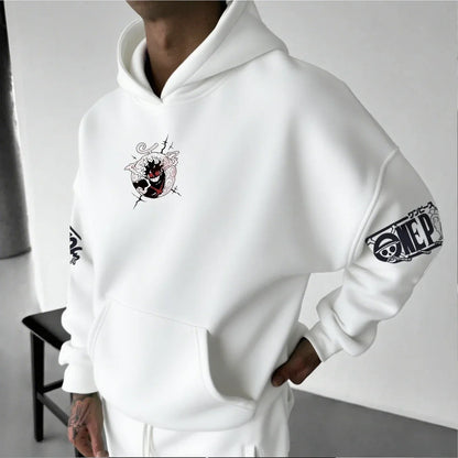 One Piece Luffy Gear 5 Anime Hoodie – Unisex Streetwear Pullover Sweatshirt