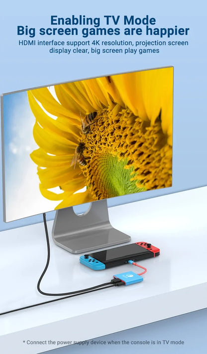 Switch Portable Type-C Docking Station – HDMI & USB 3.0 Hub, Compact Travel & Gaming Adapter