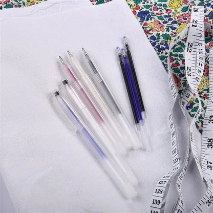 10Pcs Heat Erasable Fabric Marker Pens — Temperature Disappearing Pens for DIY Sewing, Craft & Fabric Marking