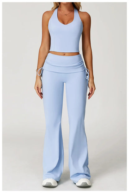 Women’s 2-Piece Tracksuit Yoga Set – High Waist Leggings & Sports Bra for Gym, Fitness & Athletic Wear