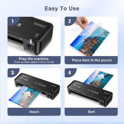 Bonsaii 9-Inch Thermal Laminator – Never Jam Technology for Documents, Posters & Photos, Ideal for Home, Office & School