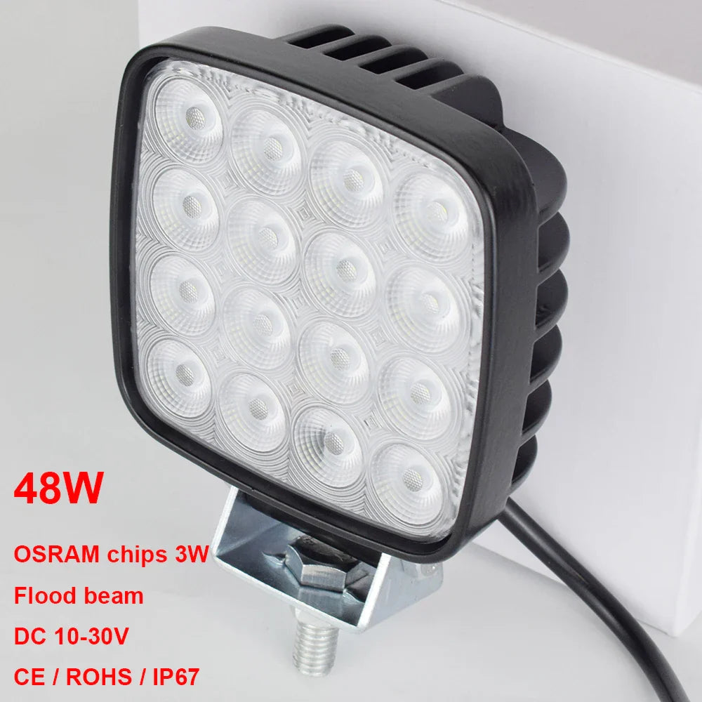 4-Inch LED Flood Light – 6240LM Heavy-Duty Off-Road Lamp for Excavator, Forklift, Tractor, 12V/24V Agricultural Vehicles
