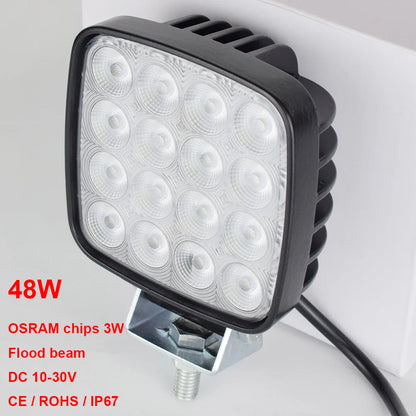 4-Inch LED Flood Light – 6240LM Heavy-Duty Off-Road Lamp for Excavator, Forklift, Tractor, 12V/24V Agricultural Vehicles