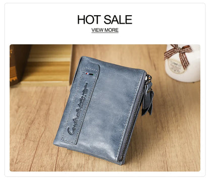 CONTACT'S Genuine Leather Short Wallet for Women — Luxury Designer Card & Coin Holder, Mini Money Clip Wallet with Free Shipping