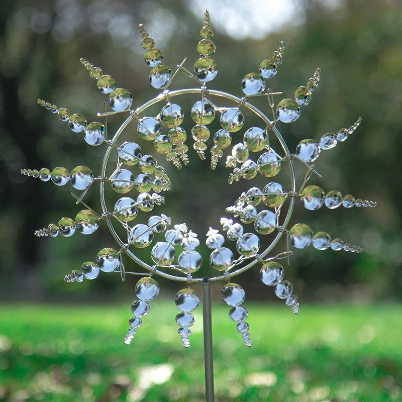 Outdoor Metal Wind Spinner – Rotating Windmill Garden Decoration & Yard Art