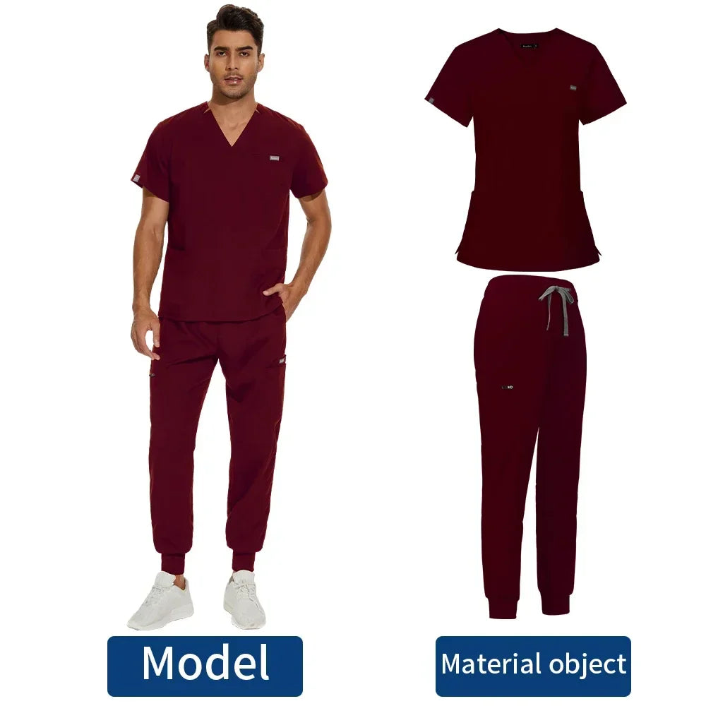 Unisex Medical Scrub Sets - Clinical Uniforms for Men and Women, Doctor, Nurse, Dentist Workwear with Tops and Pants
