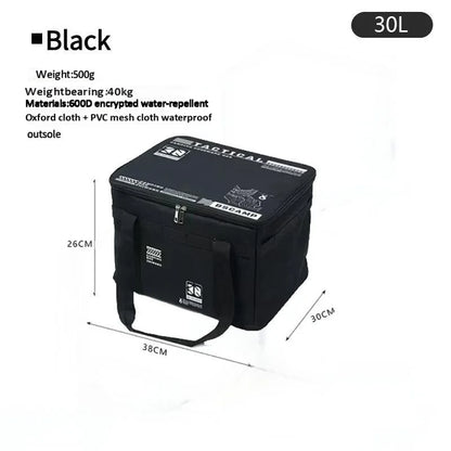 Insulated Tactical Camping Bag - Waterproof Foldable Outdoor Picnic & Tableware Storage Bag, 30L/42L/56L Large Capacity