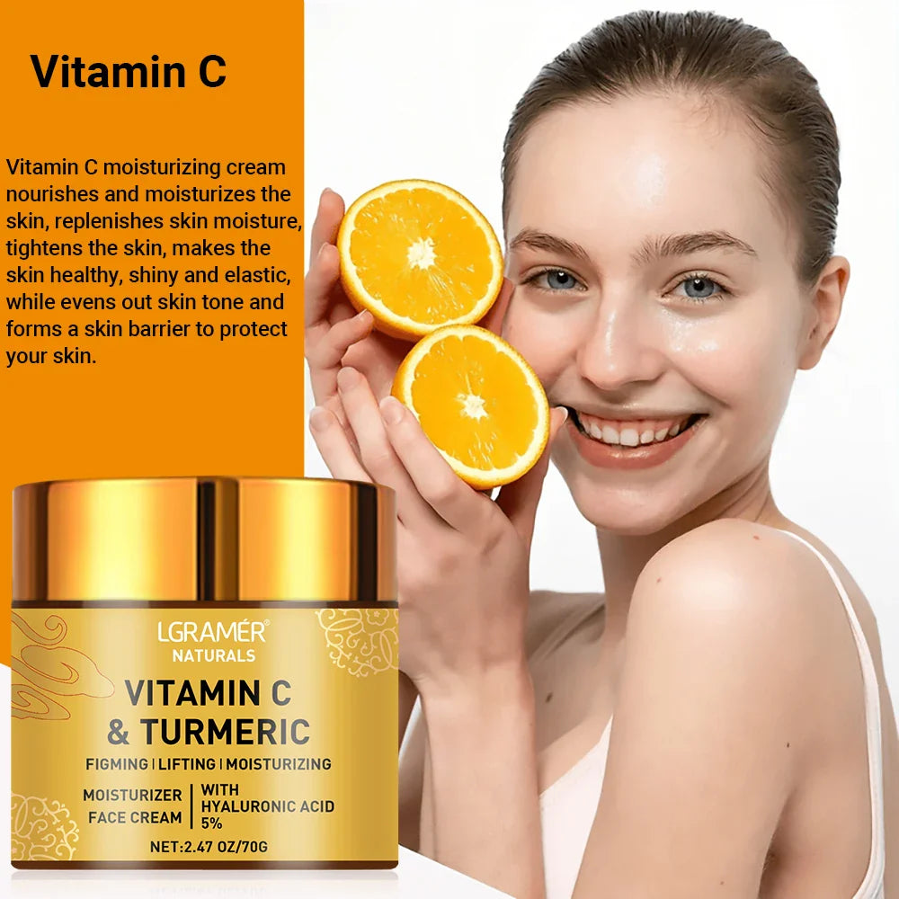 Turmeric Vitamin C Face Cream – Retinol Moisturizer for Firming, Repairing & Brightening Skin