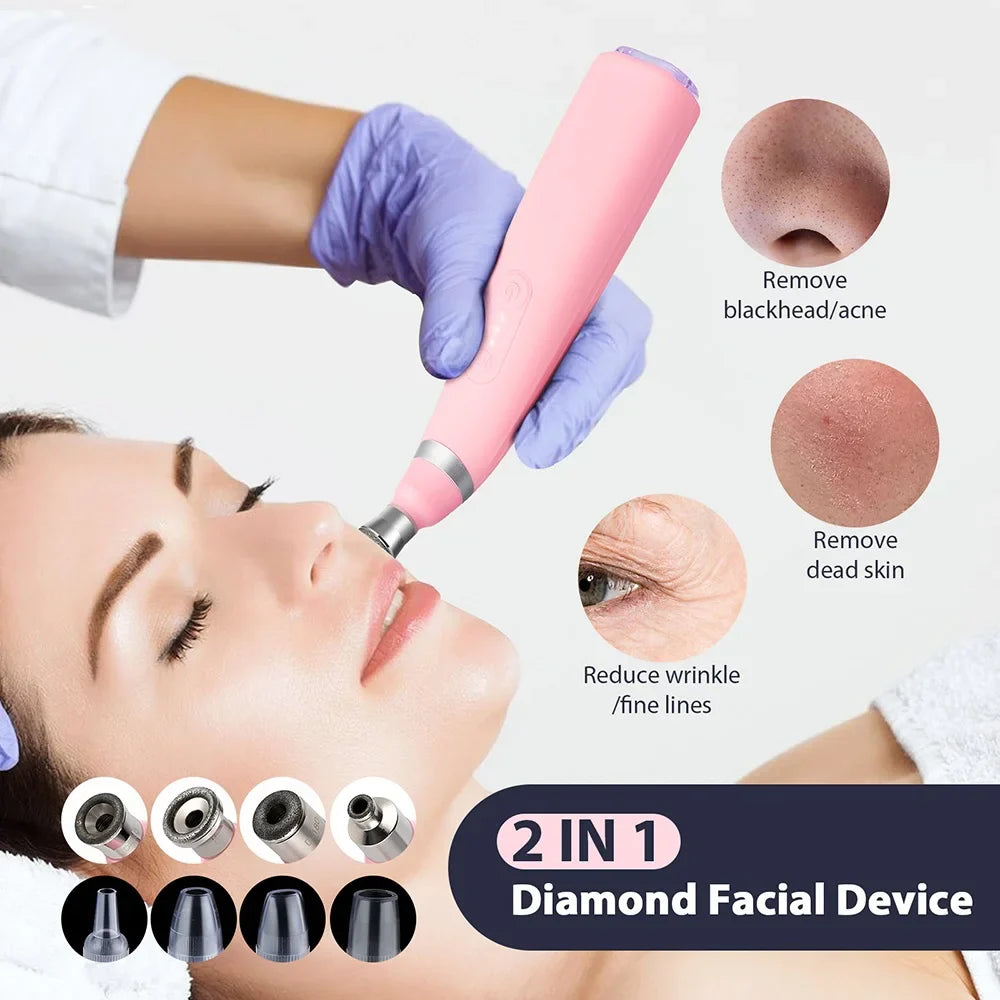 Foreverlily Portable Diamond Peeling Machine – Microdermabrasion Facial Cleaner & Blackhead Remover Vacuum Device