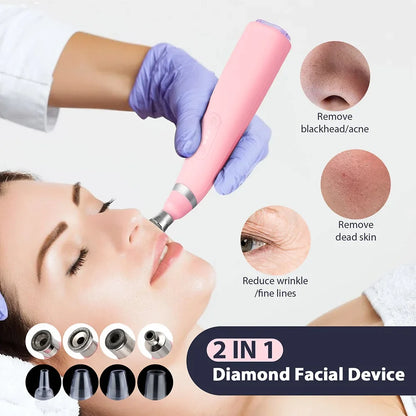 Foreverlily Portable Diamond Peeling Machine – Microdermabrasion Facial Cleaner & Blackhead Remover Vacuum Device