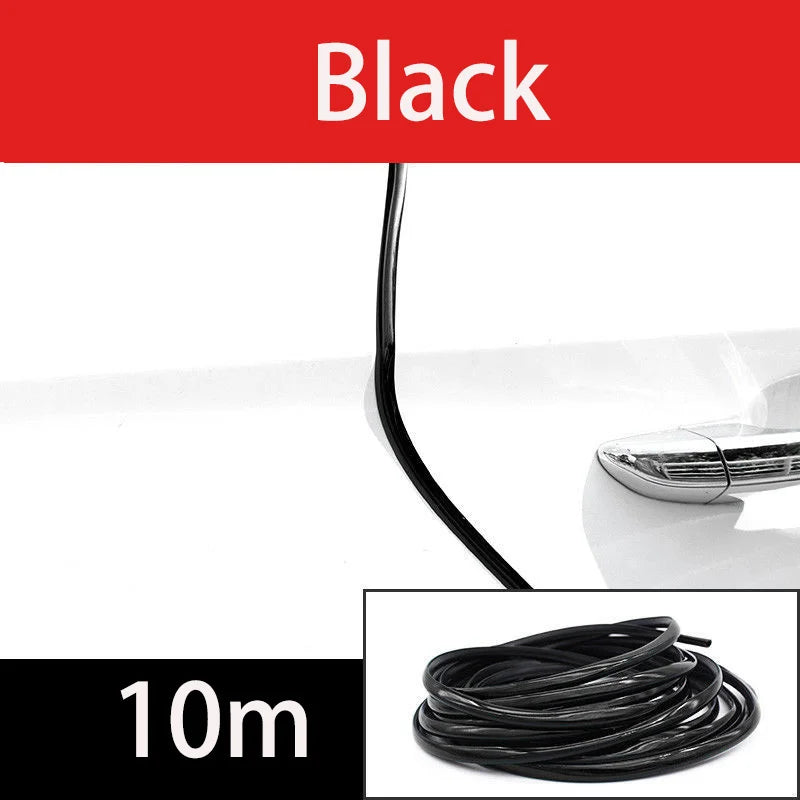 Chrome Car Door Edge Protector Strip - Rubber Soundproof Seal Trim for Noise Reduction, Scratch Protection & Auto Door Insulation