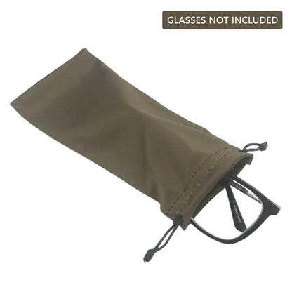 Microfiber Glasses Pouch – Soft Drawstring Eyewear Case 9×18cm, Solid Color Elastic Fabric Organizer