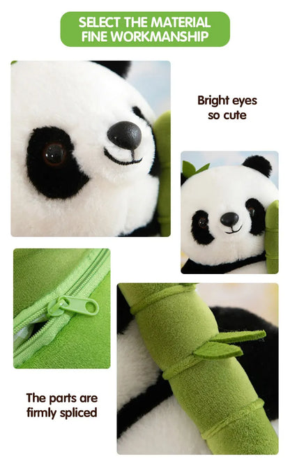Kawaii Bamboo Tube Panda Plush Toy Set – Cute Reversible Stuffed Bear Dolls, Children’s Valentine’s Day Gift