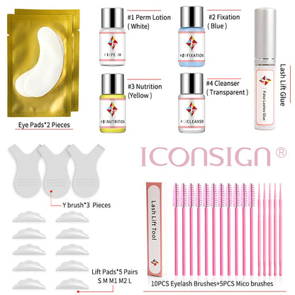 ICONSIGN Lash Lift Kit – Upgrade Version for Eyelashes, Lasts 6-8 Weeks, Calia Perm Enhancer Makeup Tools