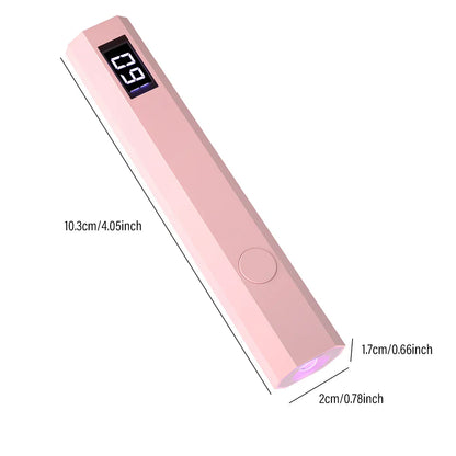 Portable Mini Nail Lamp with Timing Display – Rechargeable UV LED Flashlight Nail Dryer for Quick Family Use