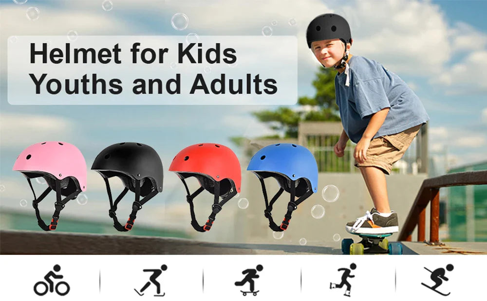 Skateboard Helmet for Adults & Kids – Skate Helmet for Youth, Adult Skateboarding & Scooter Safety Helmet for Skating