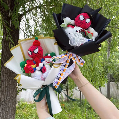 Superhero Plush Dolls — Handmade Spider-Man, Hulk, Superman & Captain America Bouquet Toys, Gift for Boys, Graduation, Christmas & Birthday