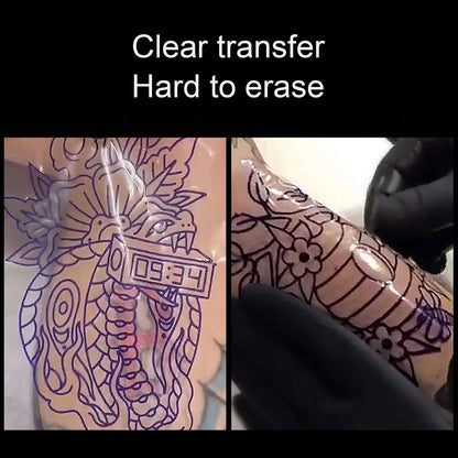 50pcs Transparent Tattoo Transfer Paper – Clear Pattern Thermal Tattoo Transfer Film Paper