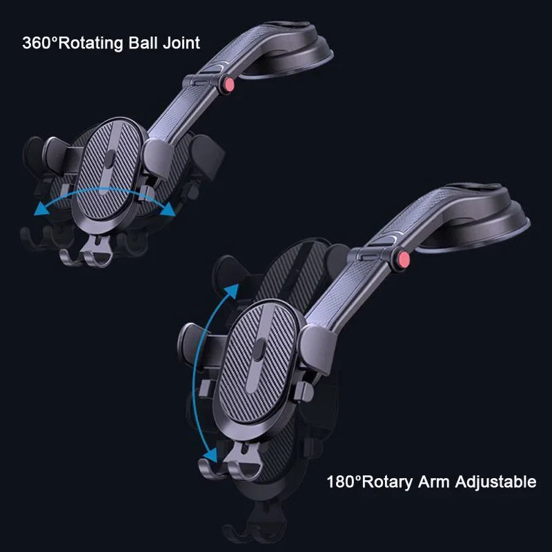 Gravity Dashboard Phone Holder: Universal Car Stand Support for iPhone 14/13/12/11, Xiaomi, Samsung - Mobile Phone Mount