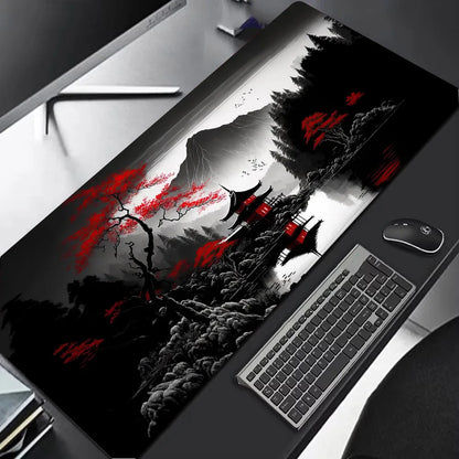 Sakura Scenery Large Anti-Slip Rubber Gaming Mouse Pad – Durable Thick Seam Edge Desk Mat for Office & Gaming