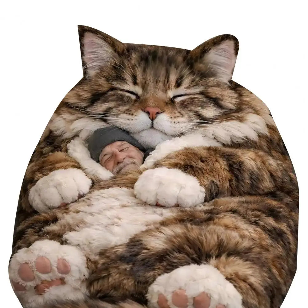 190x80cm Plush Animal Sleeping Bag for Adults – Soft Envelope Slumber Sack with Cat, Frog, Shark & Rabbit Designs for Home & Travel
