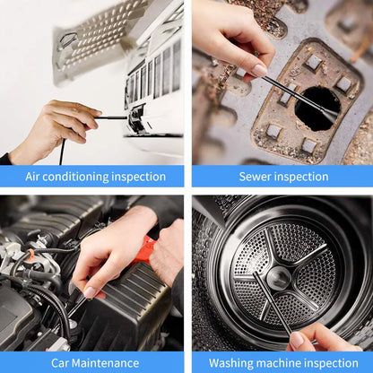 High-Definition 2.4-Inch IPS Screen Industrial Endoscope Camera - IP68 Waterproof Borescope with HD 1080P Resolution, LEDs, and 2600mAh Battery for Car Inspection