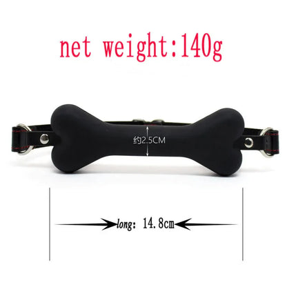 Soft Silicone Dog Bone Ball Gag – Open Mouth BDSM Bondage Harness, Adult Sex Toy for Women