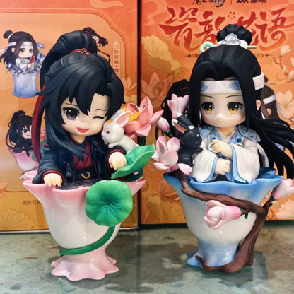 Mo Daozu Stone Porcelain Flower Rhyme Blind Box – Cute Anime Character Collectible Toy Gift for Wei Wuxian & Lan Fans